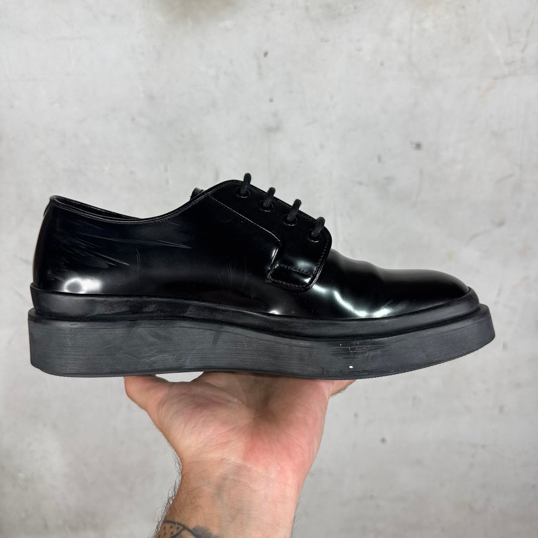 Prada Leather Flat Platform Sole Derbys