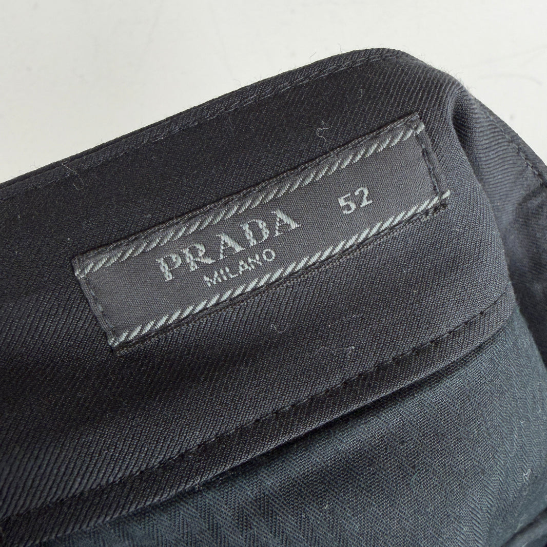 Prada Contrast Stitch Belted Trousers