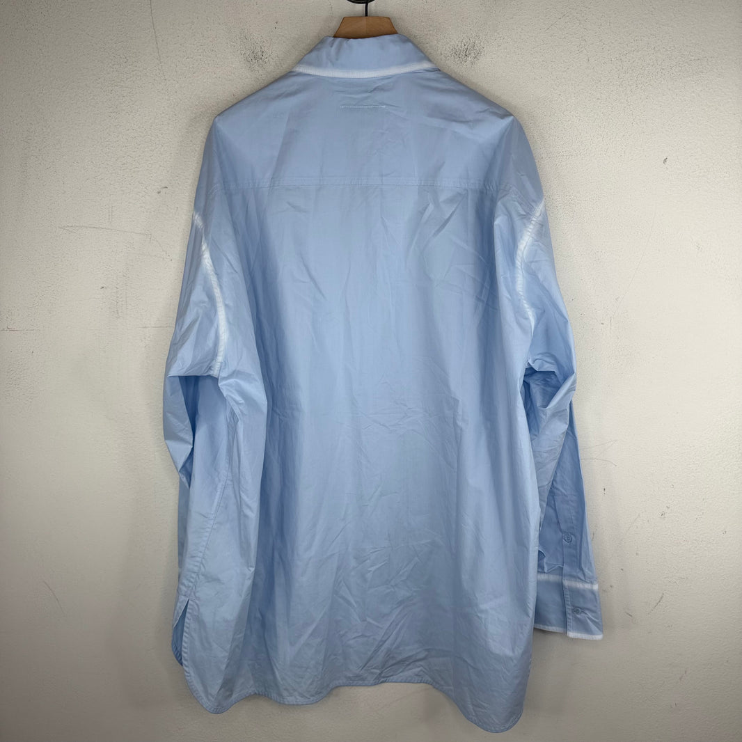MM6 Worn Effect Poplin Button Up LS Shirt