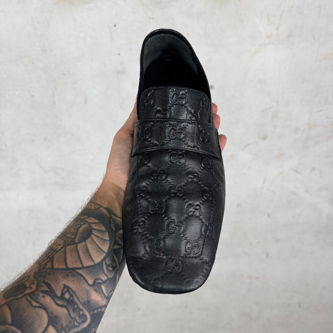 Gucci Leather Monogram Ragazzo Mules