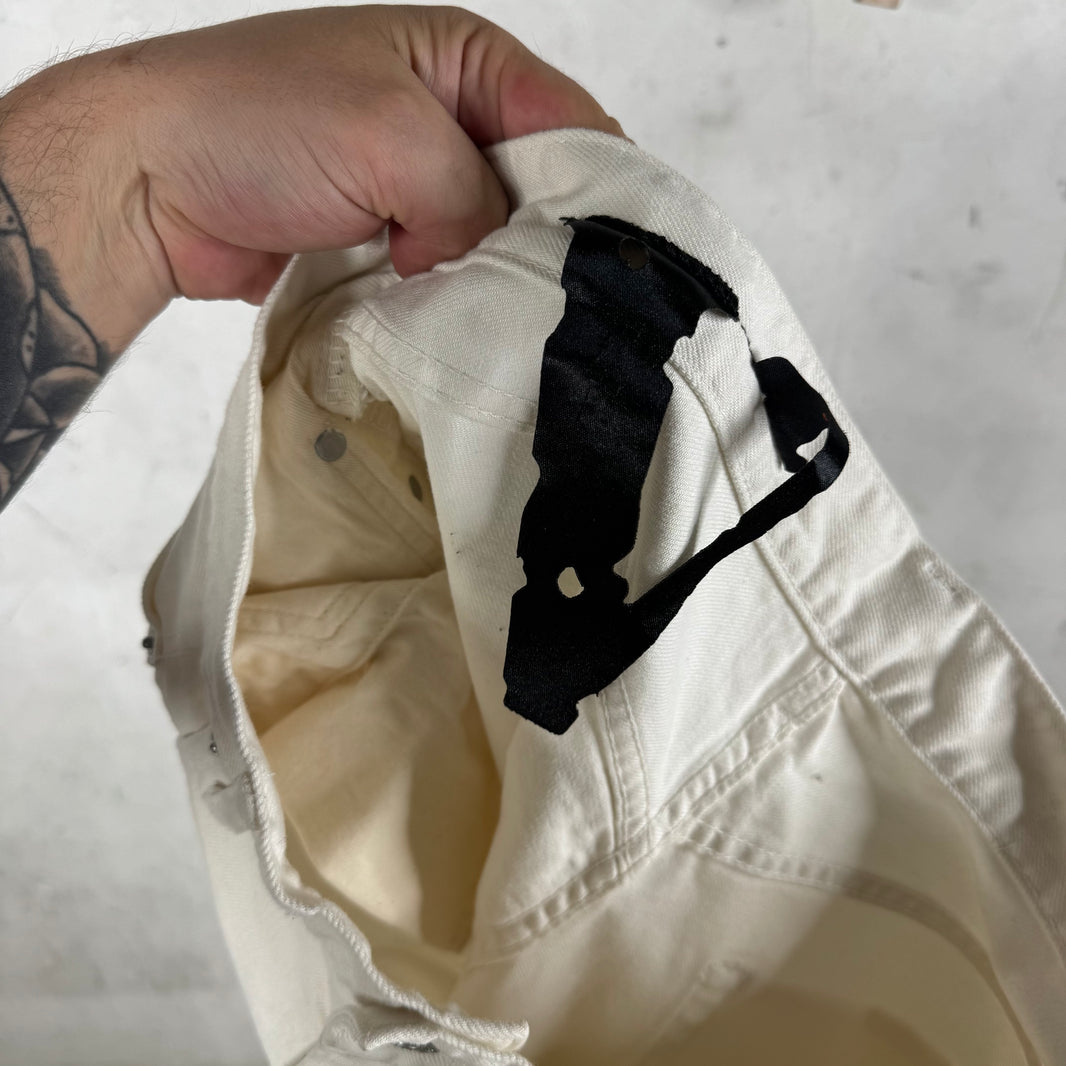 VLONE White Runway Zip Flared Jeans