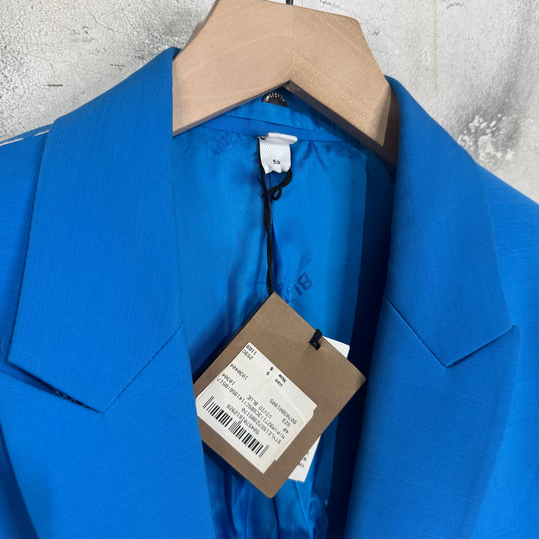 Burberry Double Breasted Silver Buttoned Blazer
