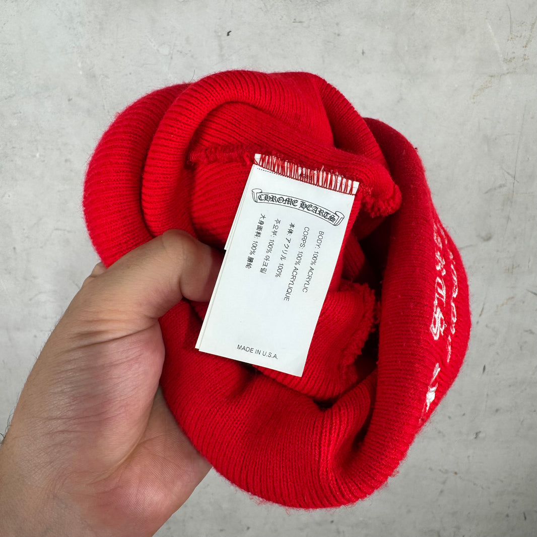 Chrome Hearts Red Logo Beanie