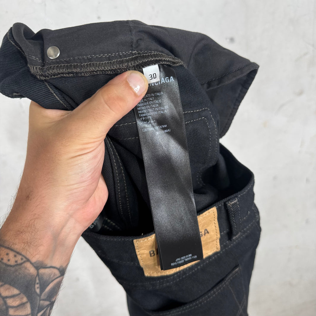 Balenciaga Black Distressed Skinny Jeans