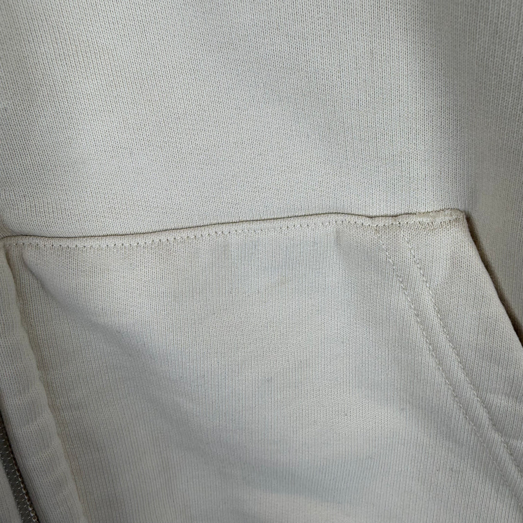 Balenciaga Cream Back Logo Zip-Up Hoodie