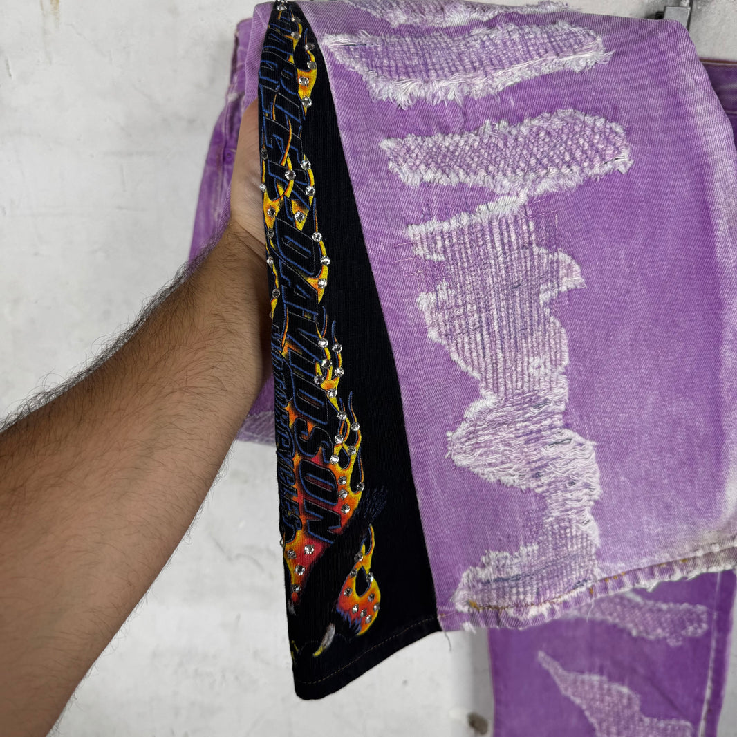 Bossi Repaired Boro Flared Jeans