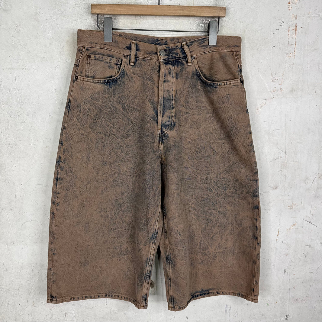 Acne Studios Muddy Dyed Long Denim Shorts