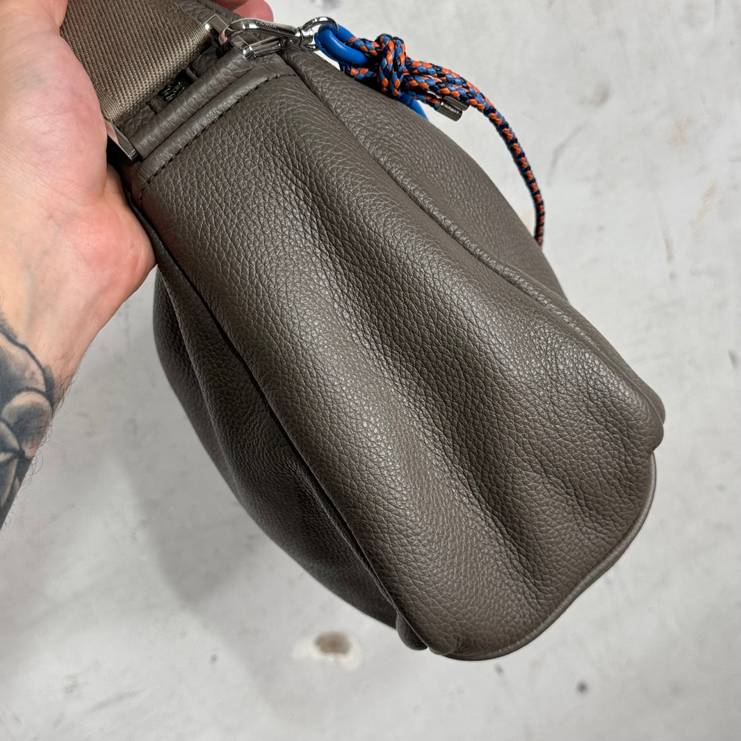 Prada Vitello Large Messenger With Robot Charm
