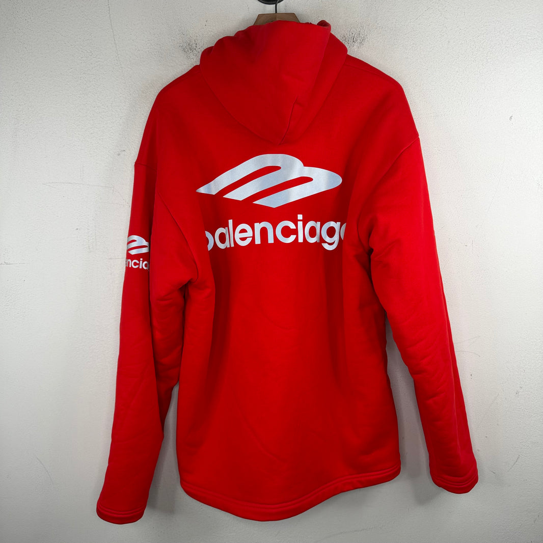 Balenciaga Skiwear 3B Red Fleece Hoodie