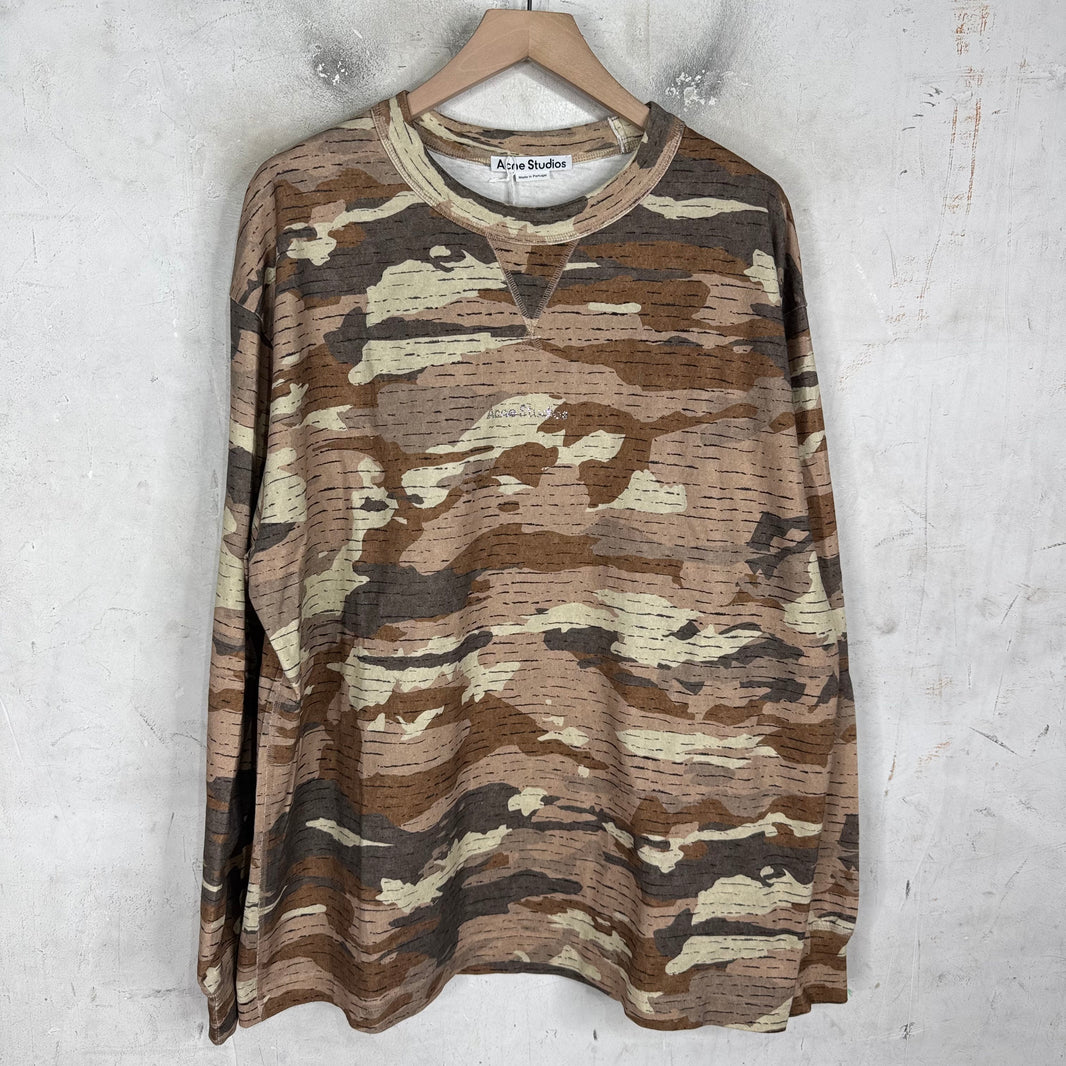 Acne Studios Camo Rhinestone Logo L/S T-Shirt