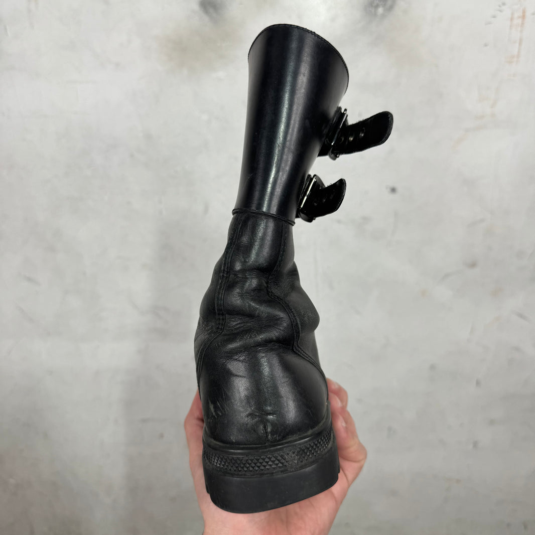 Helmut Lang Buckled Combat Boots