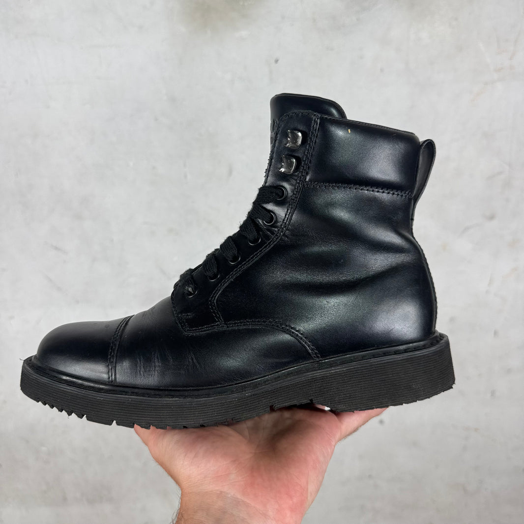 Prada Black Lace Up Boots