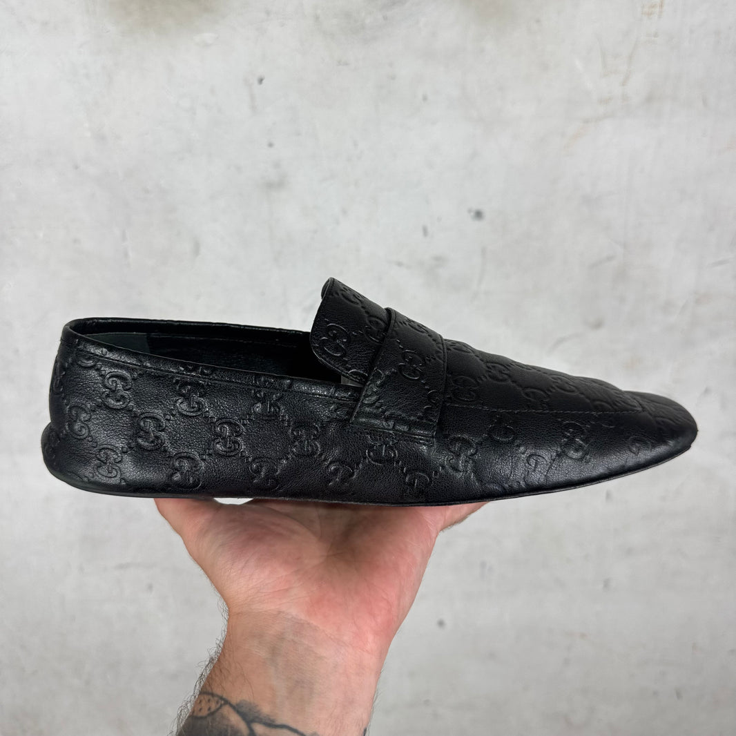 Gucci Leather Monogram Ragazzo Mules