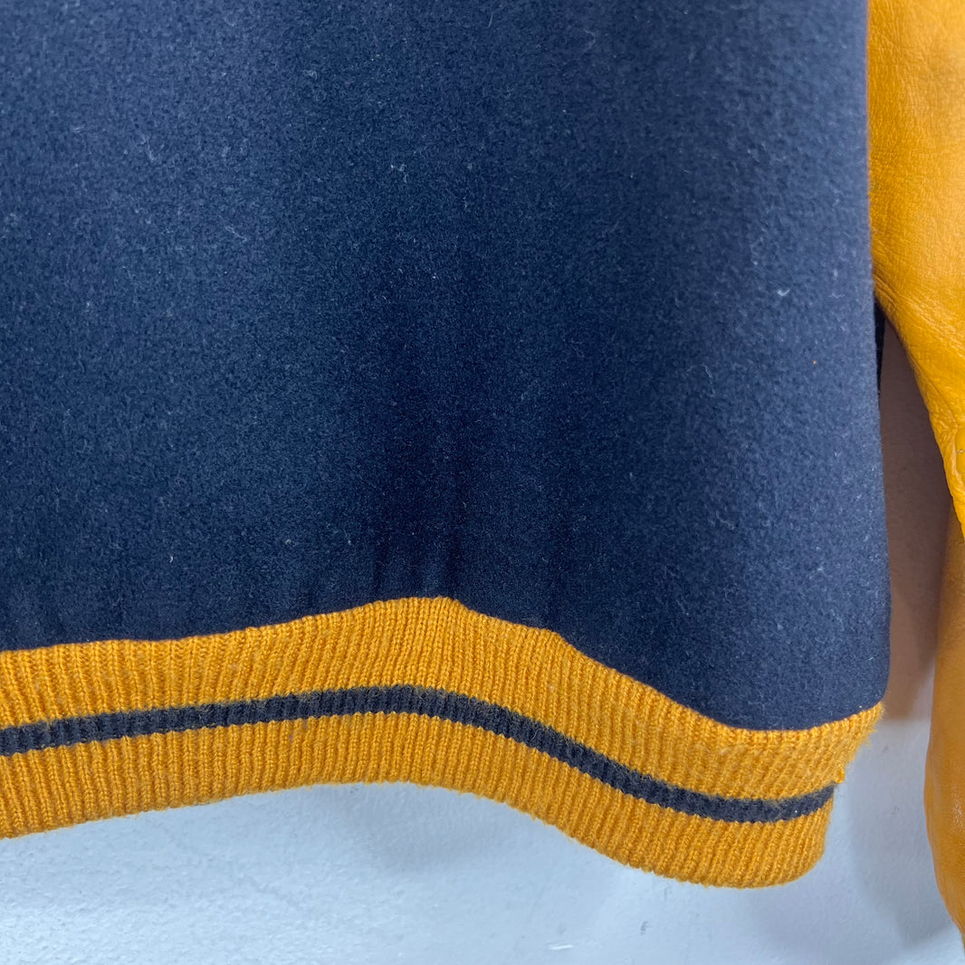 Stussy Big 4 Navy/Yellow Varsity Jacket