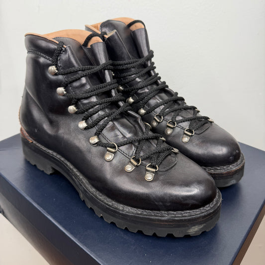 Ralph Lauren Black Leather Fidel Boots