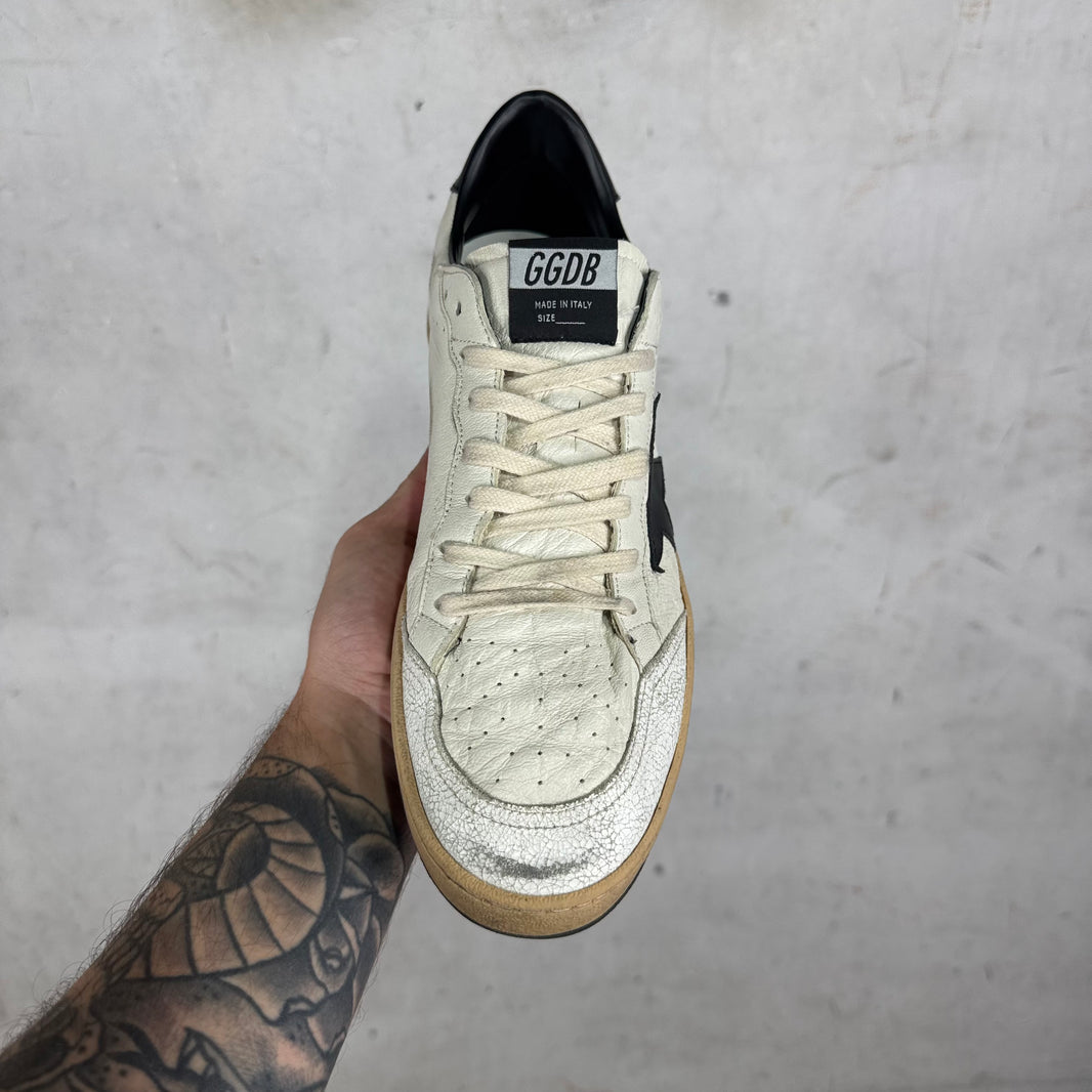 Golden Goose White/Black Ballstar Sneakers