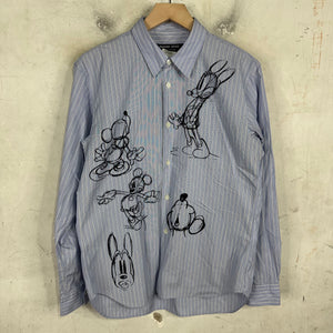 CDG Homme Deux Disney Sketch Striped Shirt