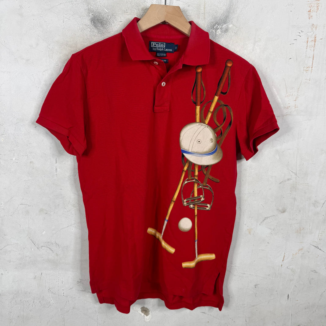 Ralph Lauren Red Printed Equipment Polo Shirt