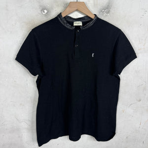 Saint Laurent Two Button Leather Collar Shirt