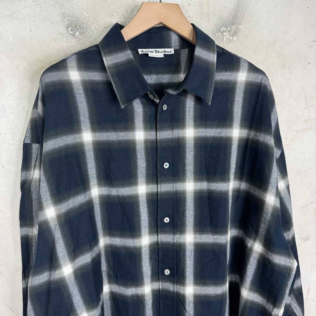 Acne Studios Navy Plaid Flannel
