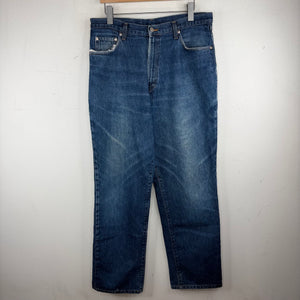 RRL Dark Blue Wash Distressed Jeans