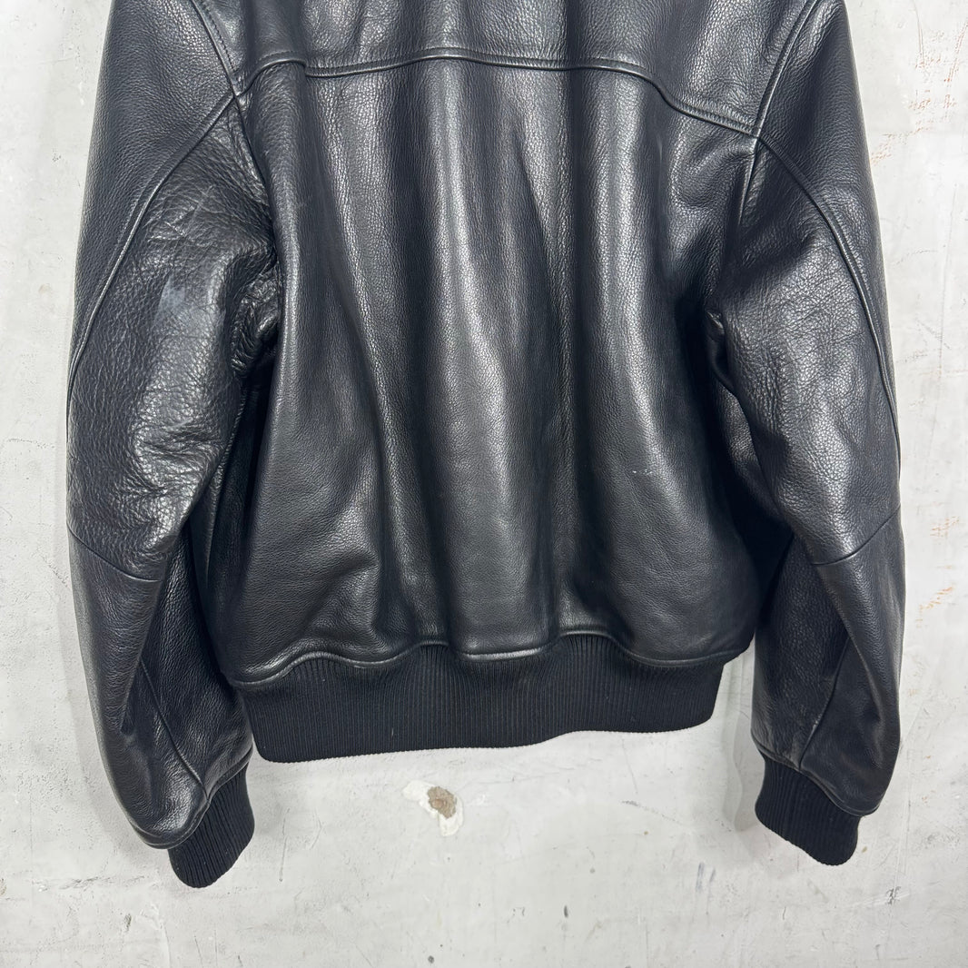 Stussy Leather Flight Bomber Jacket