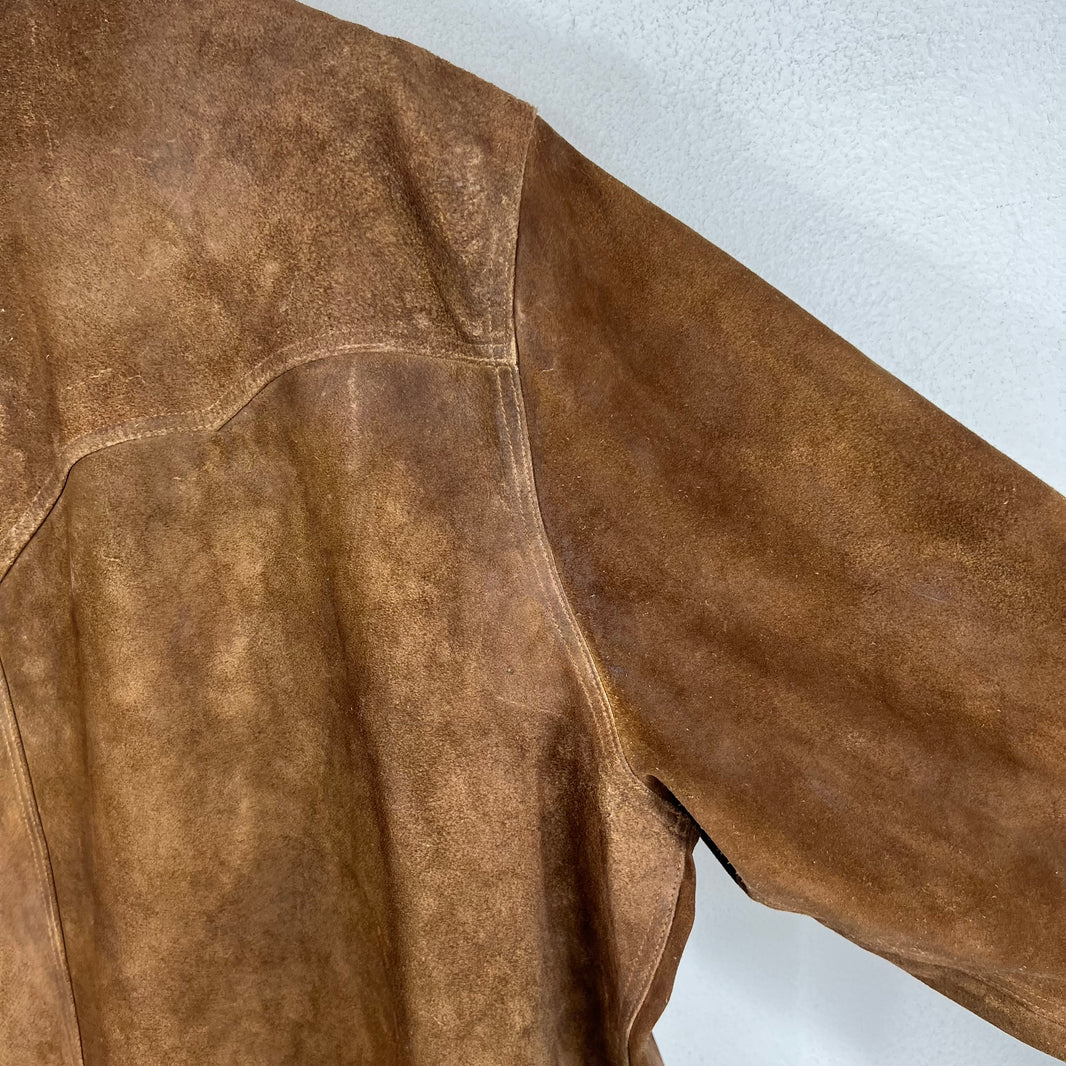 RRL Rough Out Suede Snap Button Overshirt