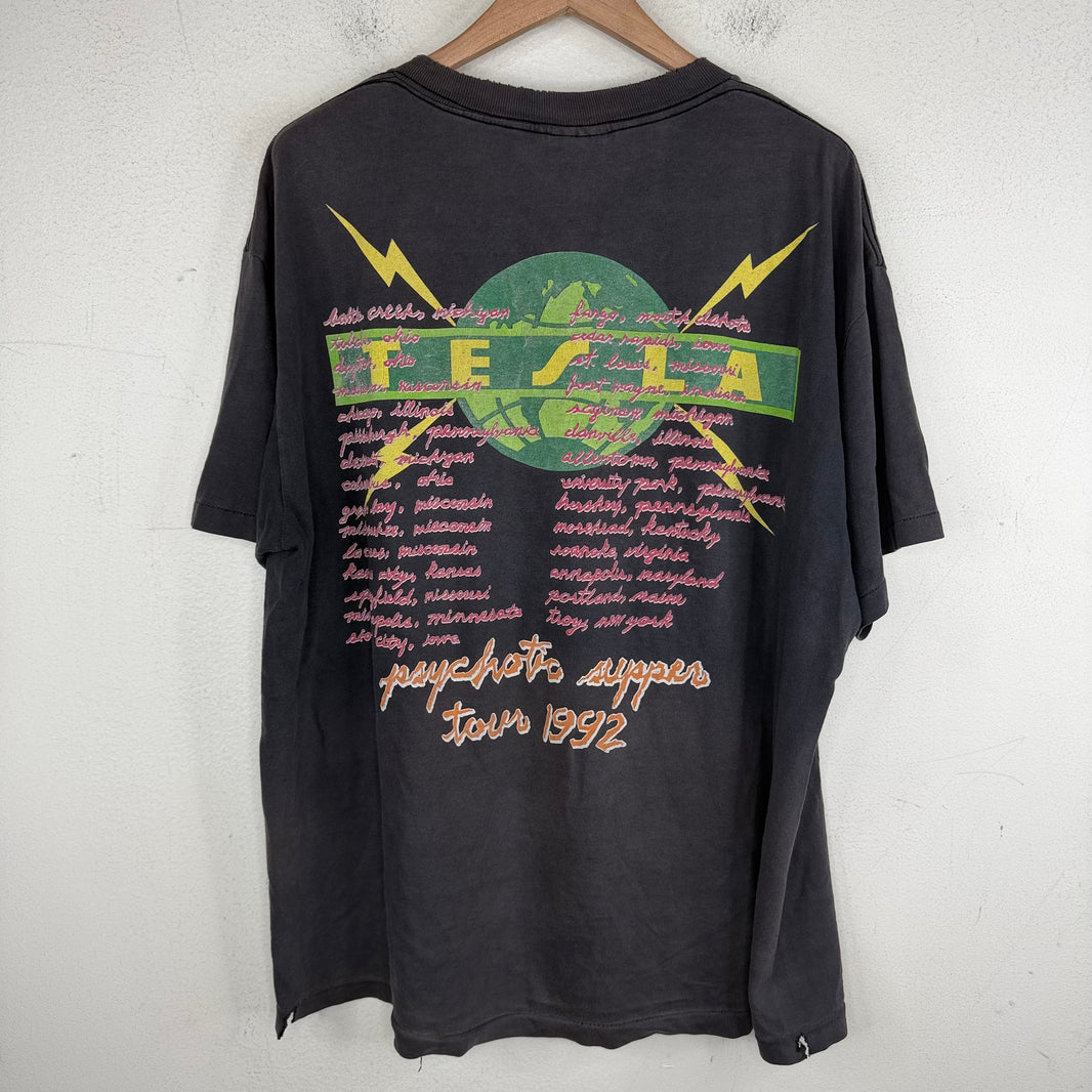 Vintage Smoked Tesla 1992 Tour T-Shirt
