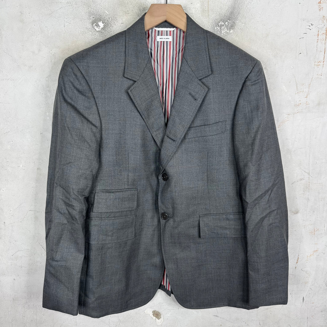 Thom Browne Light Grey Stripe Lining Blazer