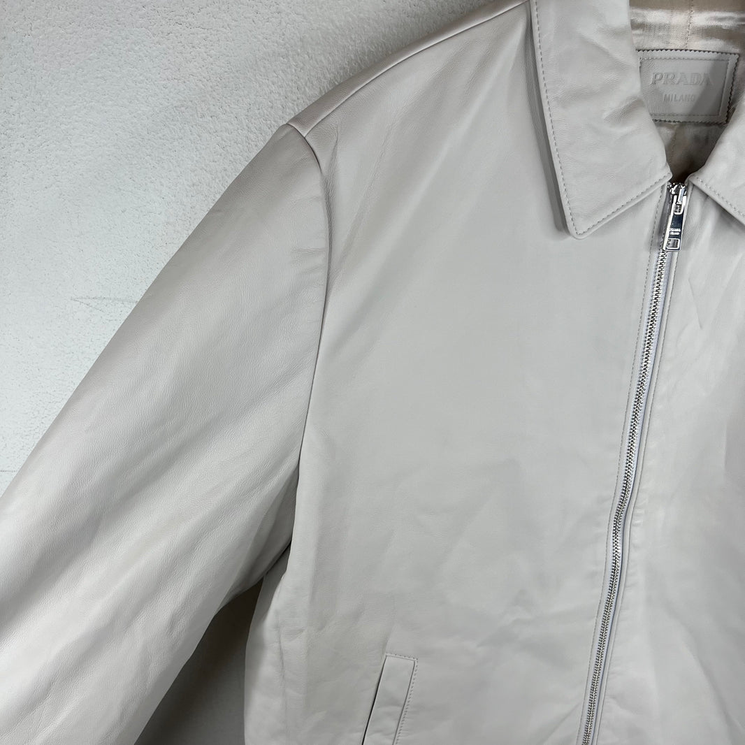 Prada White Nappa Lambskin Jacket