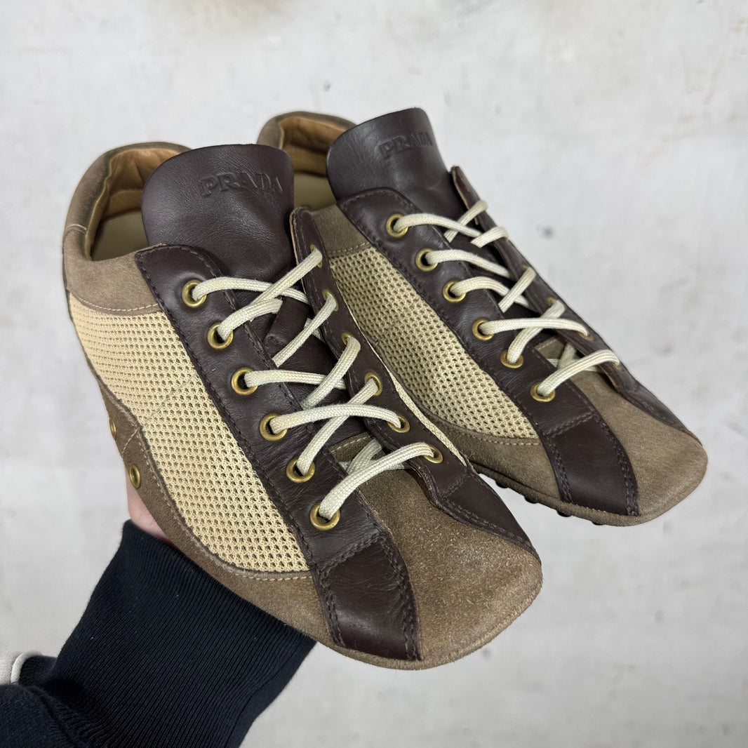 Prada Suede Mesh Car Shoes
