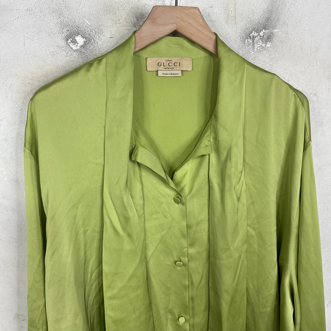 Gucci Silk Tie Green Shirt