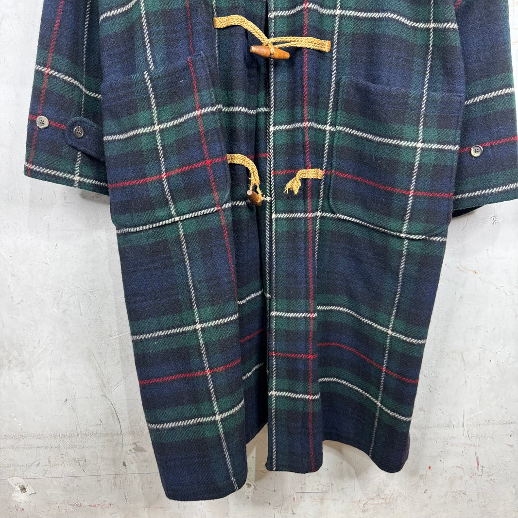 Ralph Lauren Wool Plaid Long Clasped Coat