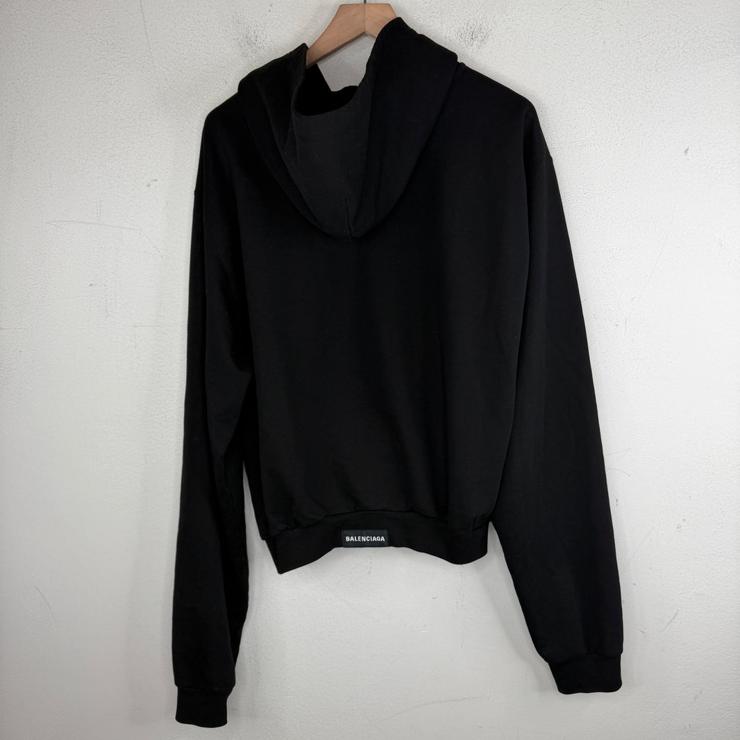 Balenciaga Back Tab Logo Zip Up Hoodie