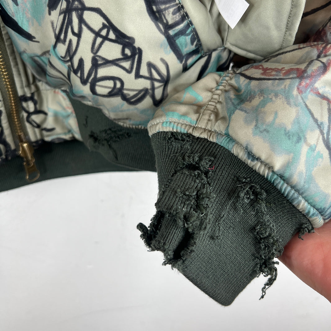 Mowalola Hooded Graffiti Bomber Jacket