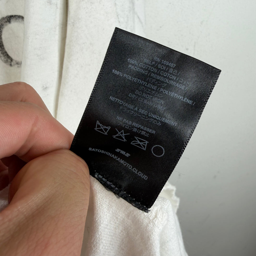 Satoshi Nakamoto Distressed White Logo T-Shirt