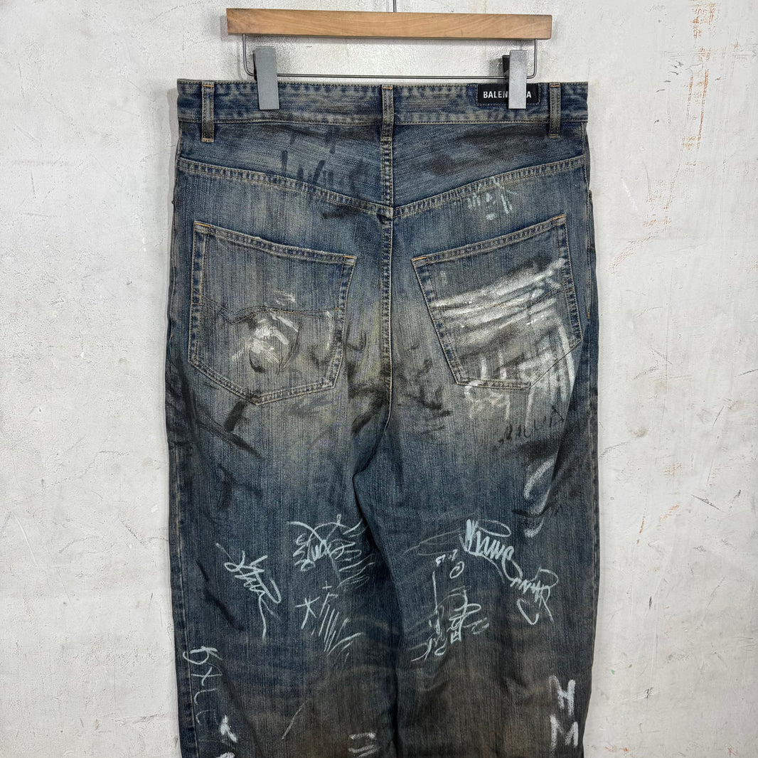 Balenciaga Graffiti Baggy Jeans