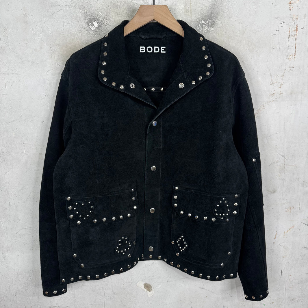 Bode Suede Studded Cards Western Jacket