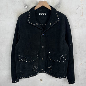 Bode Suede Studded Cards Western Jacket