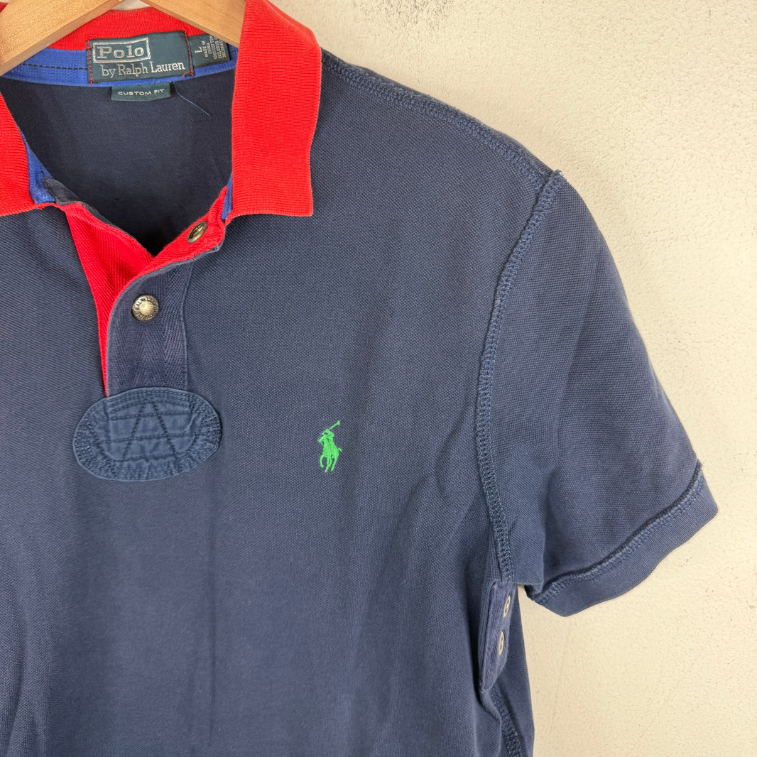Polo Ralph Lauren Navy/Red Club Snap Button Polo T-Shirt