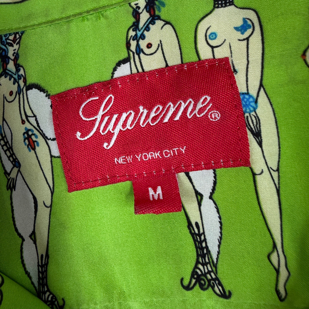 Supreme Green Alphabet F*** Button Up Shirt