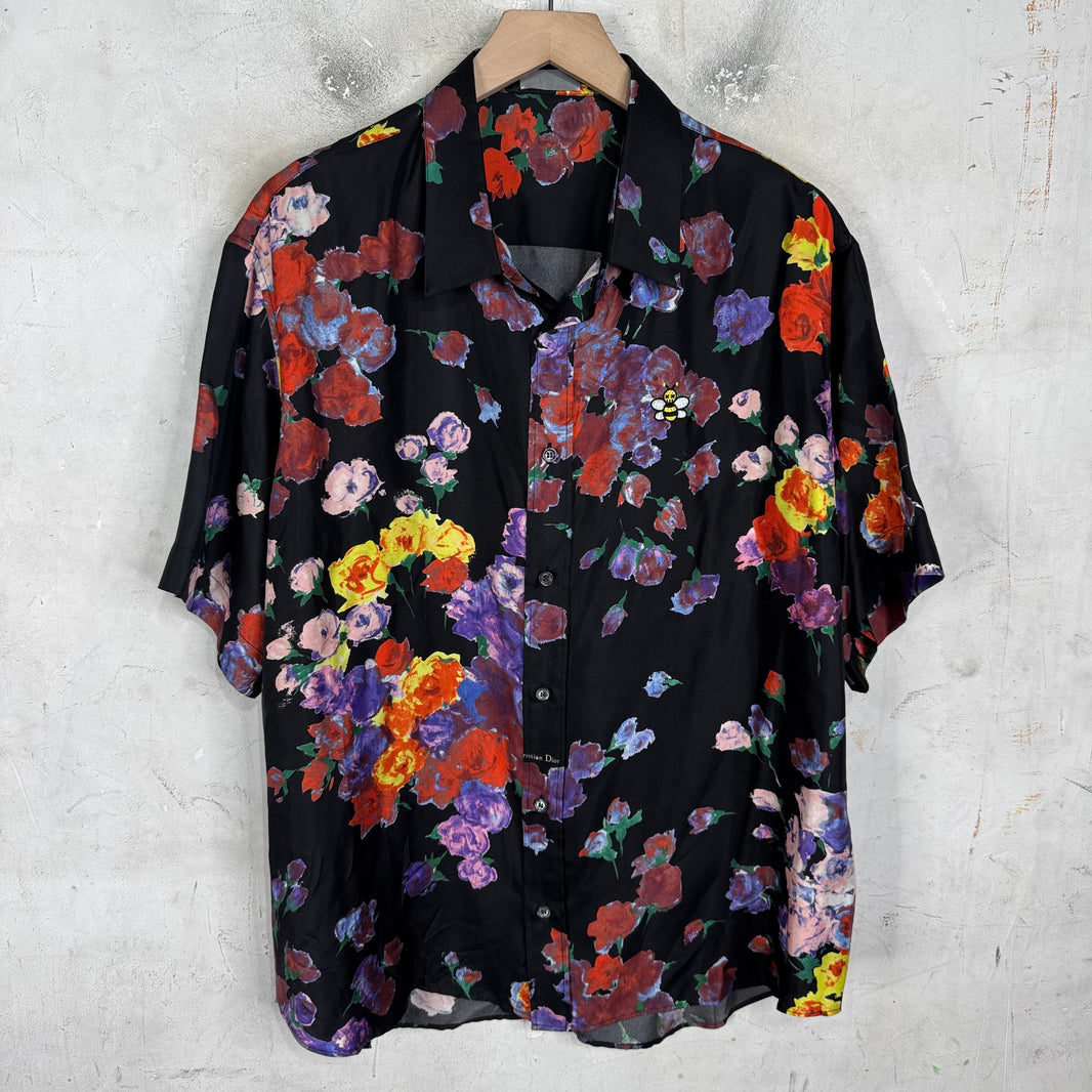 Dior Kaws Silk Floral Shirt