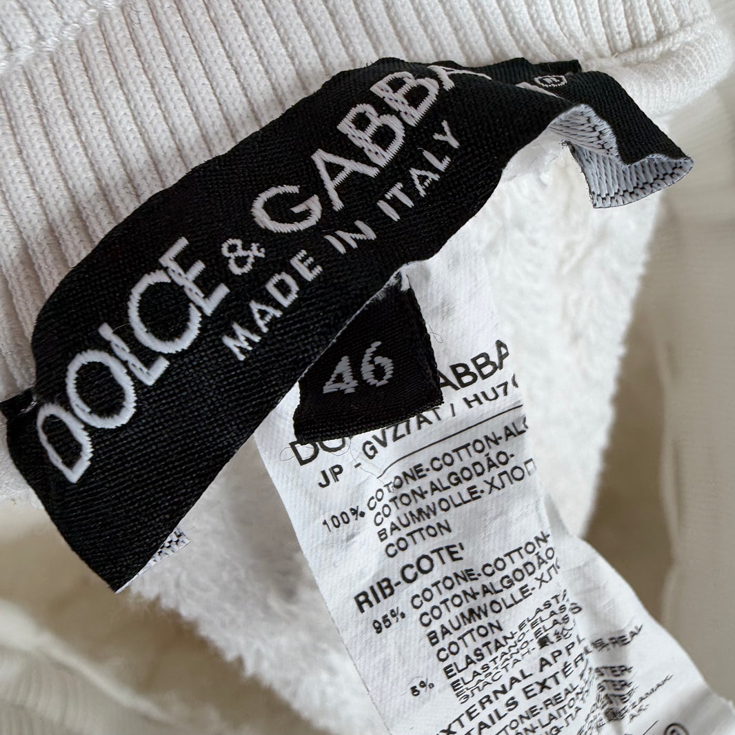 D&G White Fleece Sweatpants