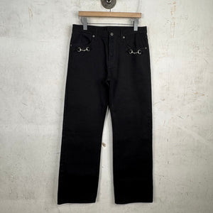 Gucci Raw Black Horse-Bit Jeans