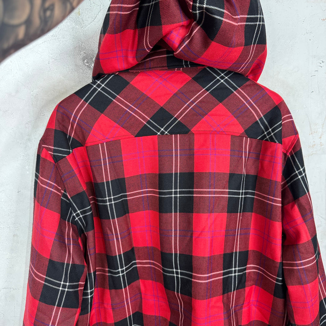 Marni Red Plaid Hooded Quilt Flannel