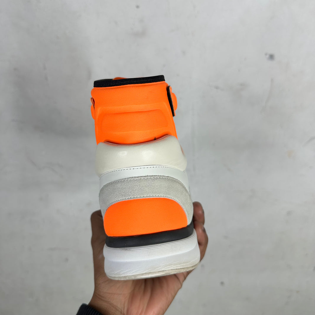 Chanel Orange High Top Double C Sneakers