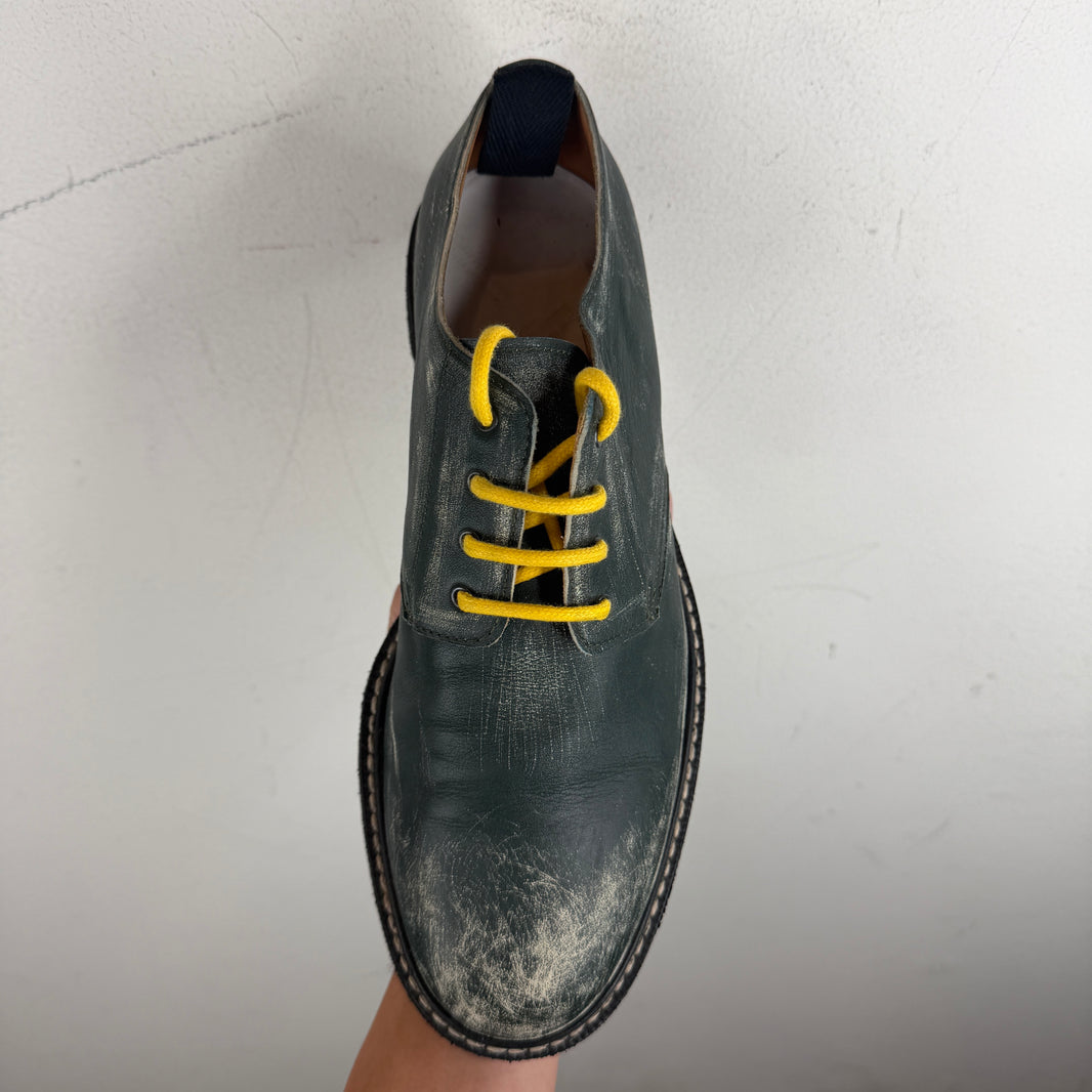 Maison Margiela Green Painted Derbies
