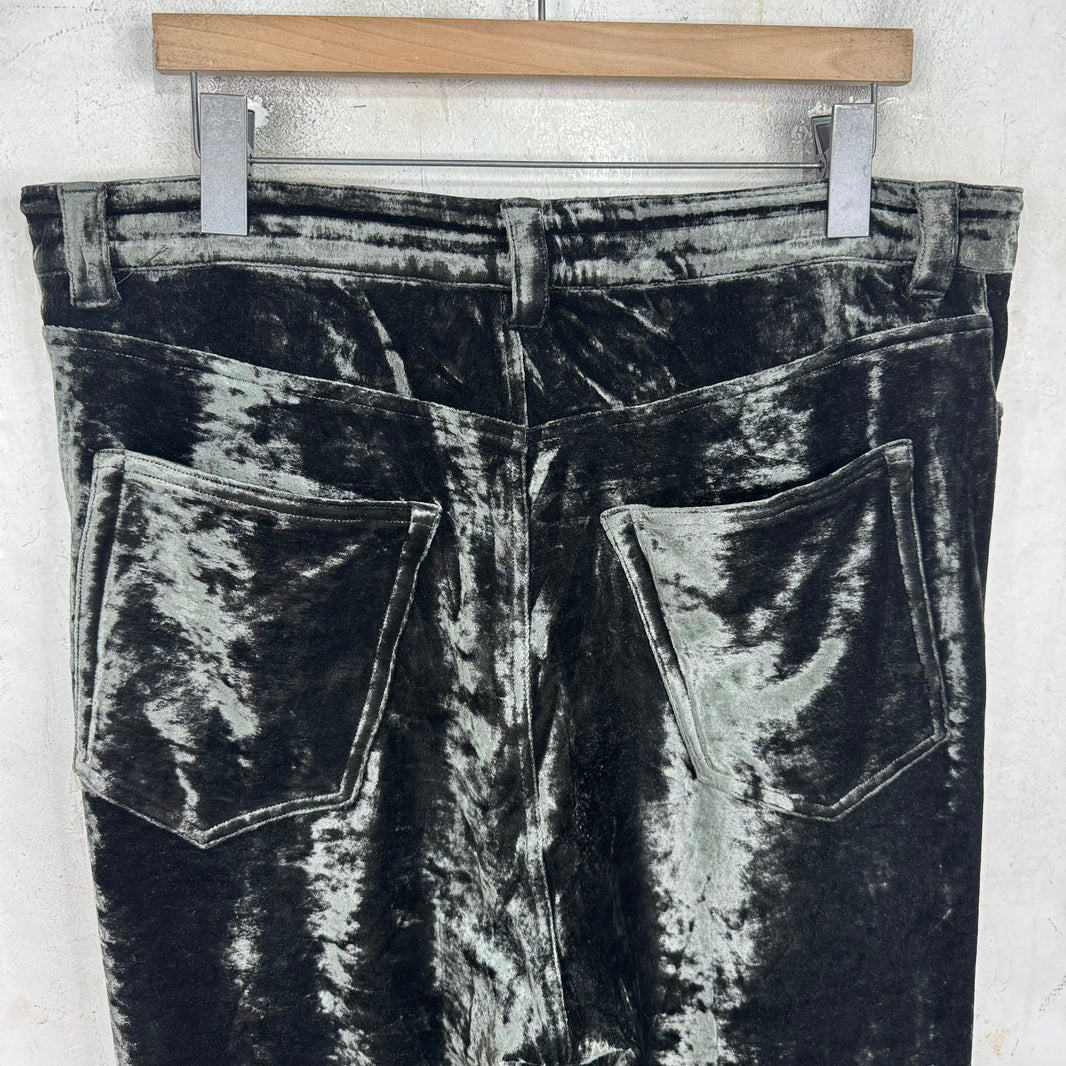 Balenciaga Olive Velvet Loose Pants