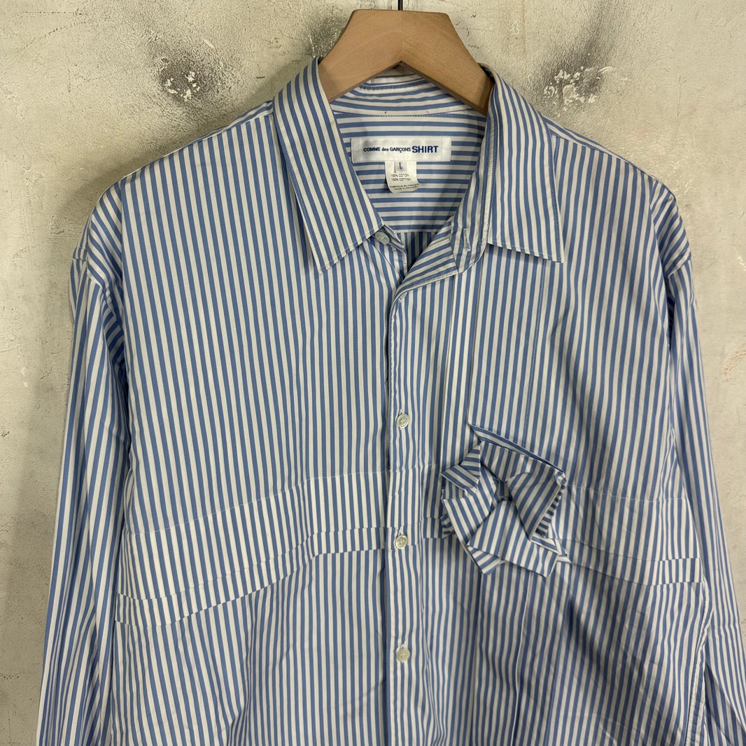 CDG Shirt Pinstriped Reconstructed Flower Shirt