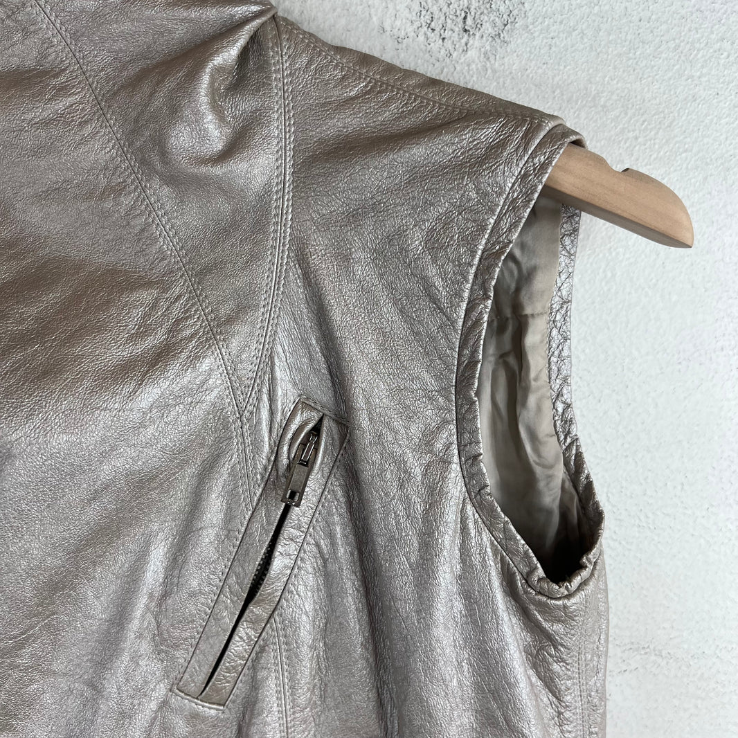Rick Owens Silver Leather Vest